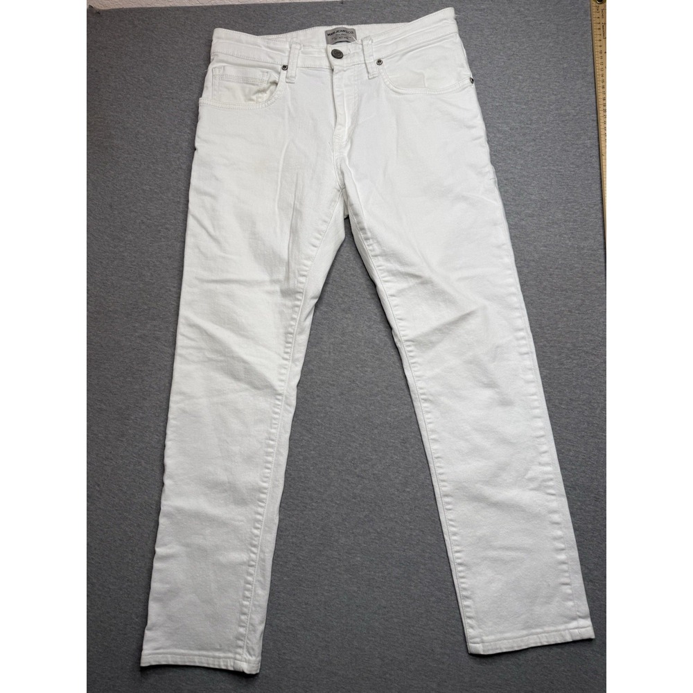 MAVi Jake Slim Leg 5-Pocket Stretch Denim Jeans. White, Men's 30x28